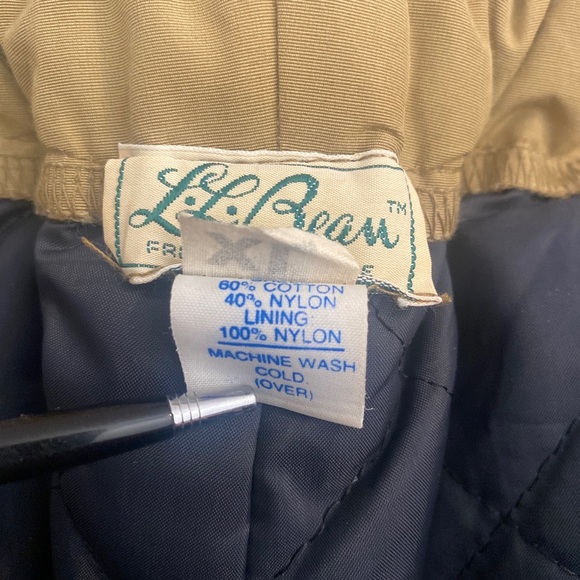 L.L. Bean Mens XL 42”x29” Snow Pants Full Side Zip Quilted Lining  Khaki VTG 70s - Picture 6 of 16